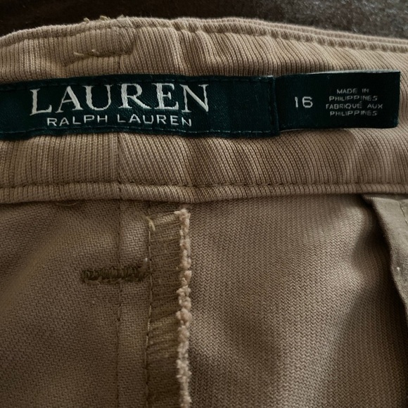 Lauren Ralph Lauren Tan Utility Cargo Pants With Snap Button Ankle Cuff Size 16 - Picture 8 of 10